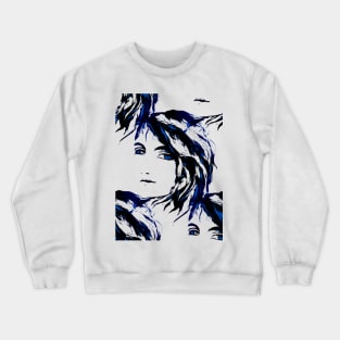 Pop Surrealism Mysteiours Female Figure Crewneck Sweatshirt